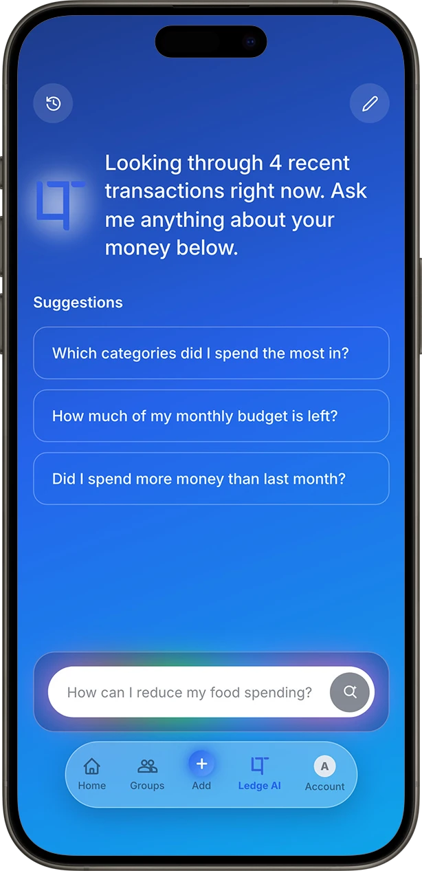 Ledge AI shown in the LedgeTab app